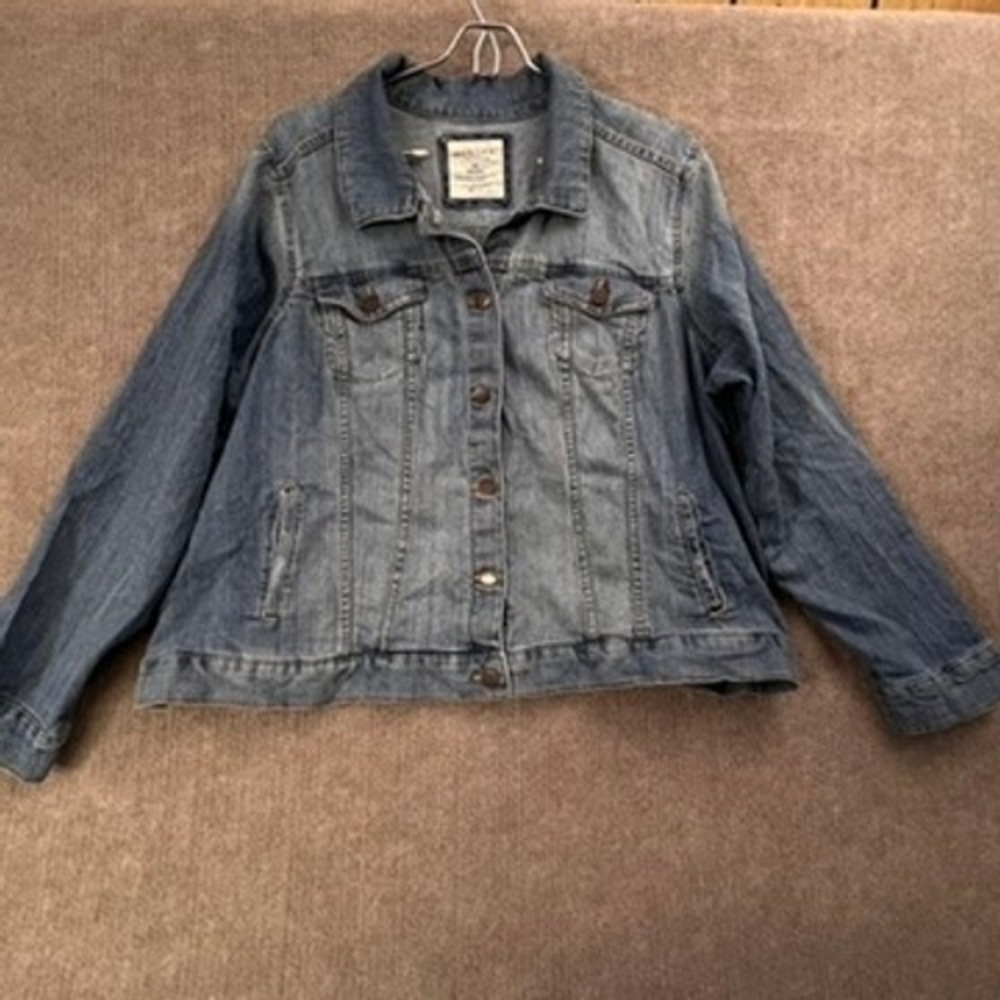 Sonoma Life Style Women's Denim Jacket‎ 2X Blue Jean Collared Casual Classic